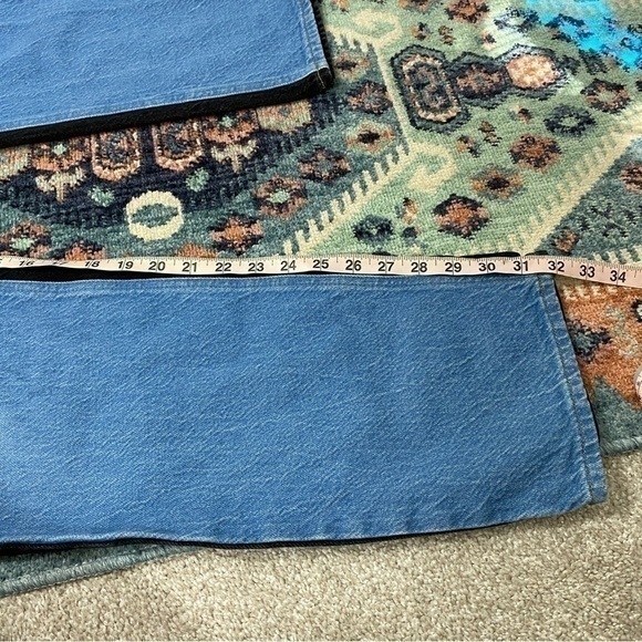 Pacsun 27 90s Boyfriend High Rise Jeans Blue Black Two Tone Paneled Straight Leg - Picture 12 of 12